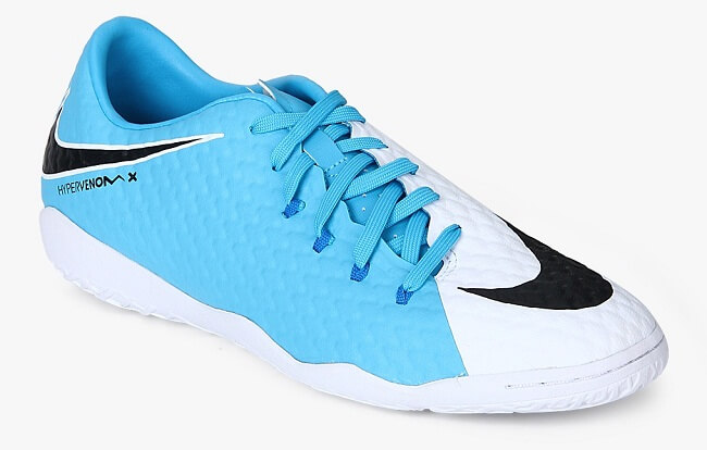 aqua blue and white side lace up football shoes