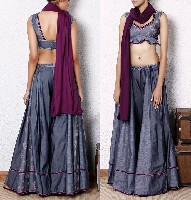 denim chaniya choli design with price