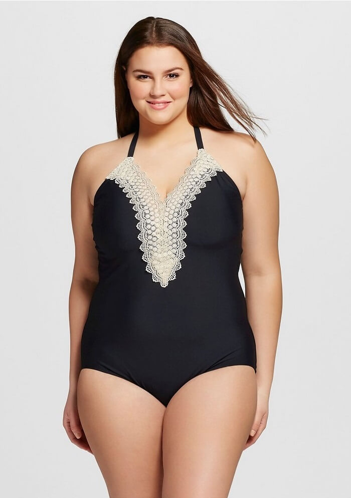 best swimsuit for apple shaped plus size