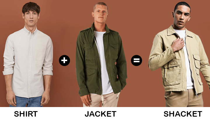 mens khaki shacket hybrid products examples