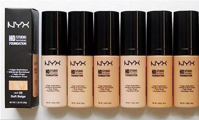 nyx matte foundation glides onto skin