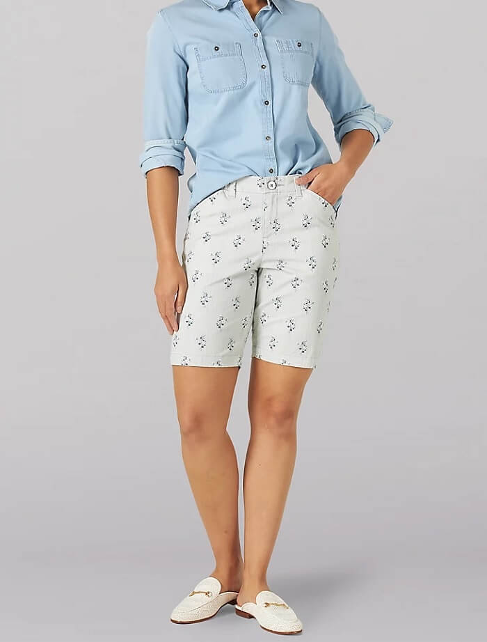 flattering shorts for inverted triangle body