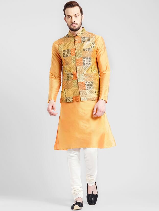 buy kisah men printed lightweight nehru jacket