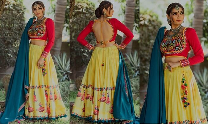 simple ghagra choli designs with price