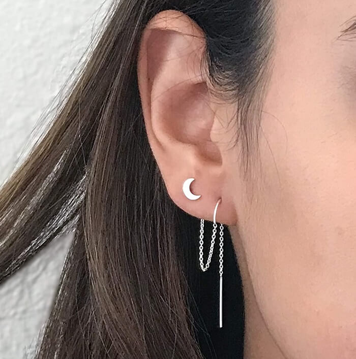 double ear piercing hoops