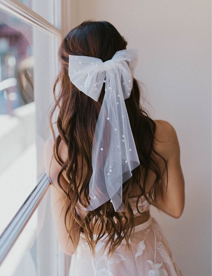bridal hair silk ribbon
