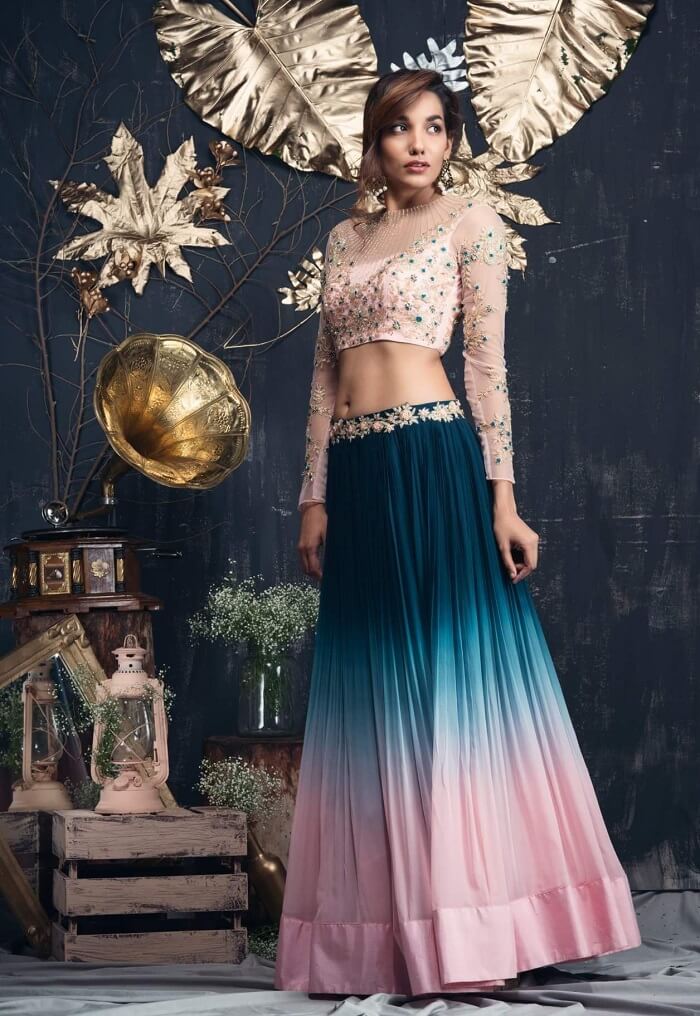 40 Elegant Half Saree Lehenga Designs For The South Indian Brides! |  WeddingBazaar