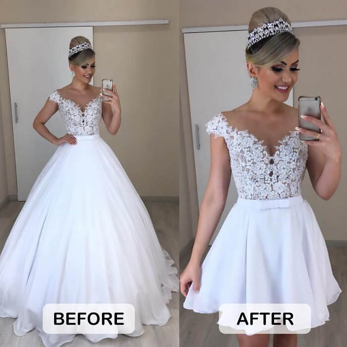 most common wedding dress alterations