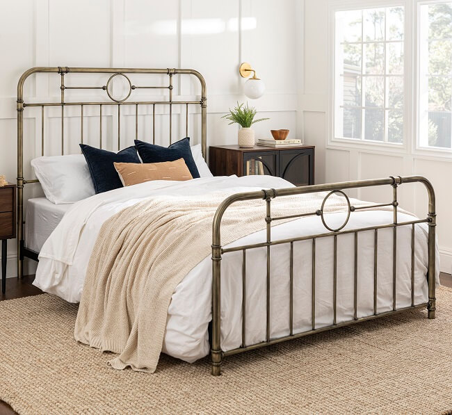 metal frame bed with headboard 