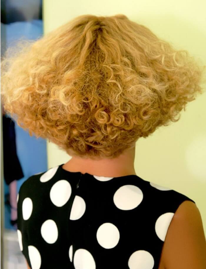 stacked perm short hair