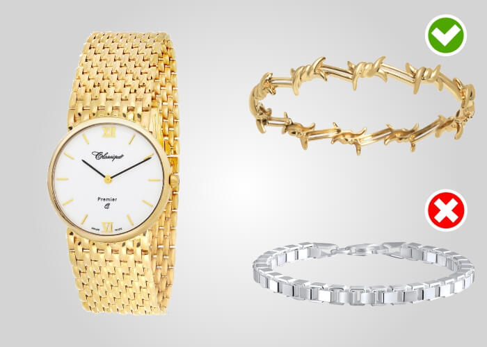 Mens Gold Watch and Bracelet Set