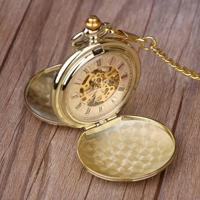 double hunter gold pocket watch