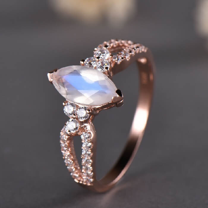 moonstone engagement ring rose gold
