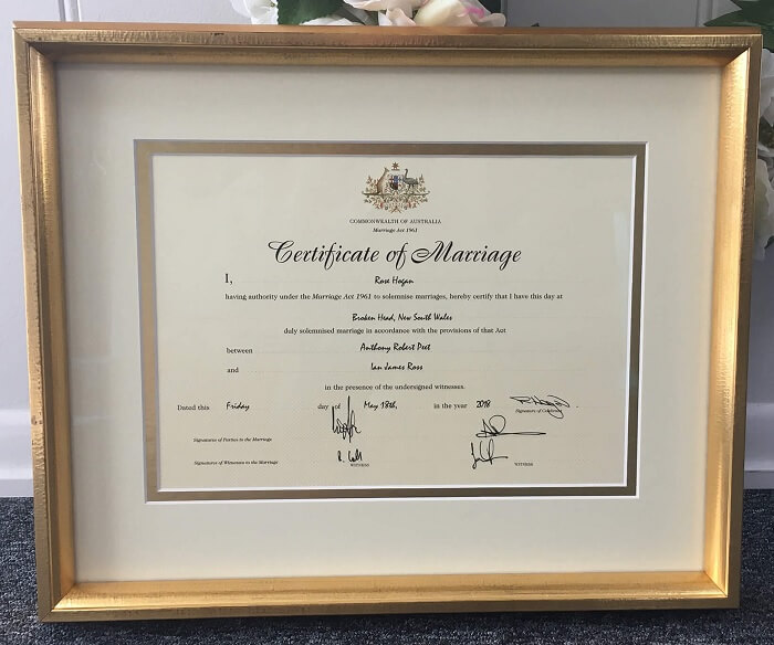 marriage certificate frame