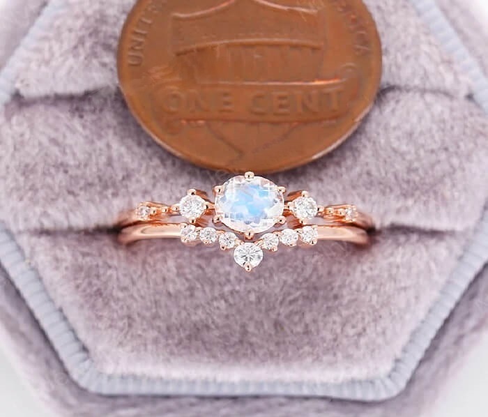 genuine moonstone engagement ring