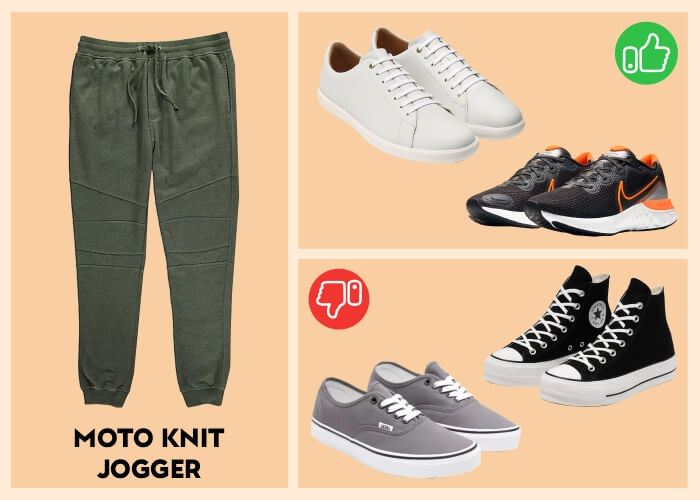 What kind of shoes look best with joggers?