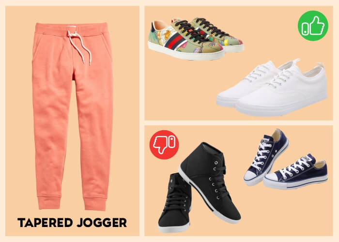What sneakers look good with joggers?