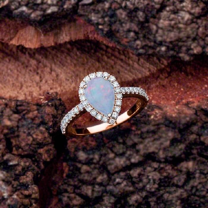 teardrop moonstone engagement ring