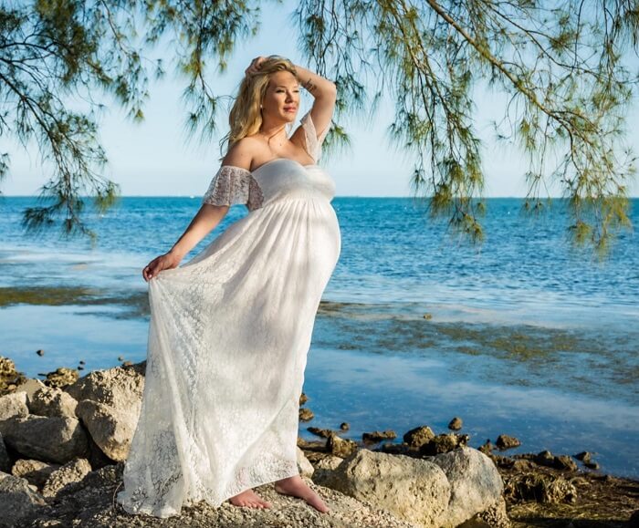 Off Shoulder Maternity Dress for Photography