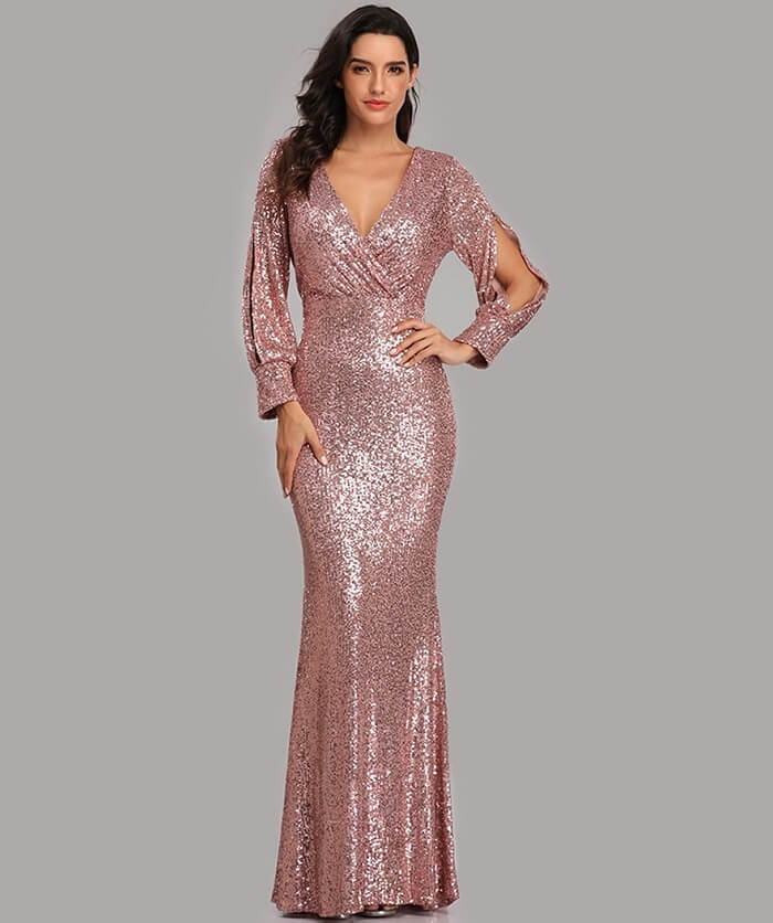 evening gowns with sleeves plus size