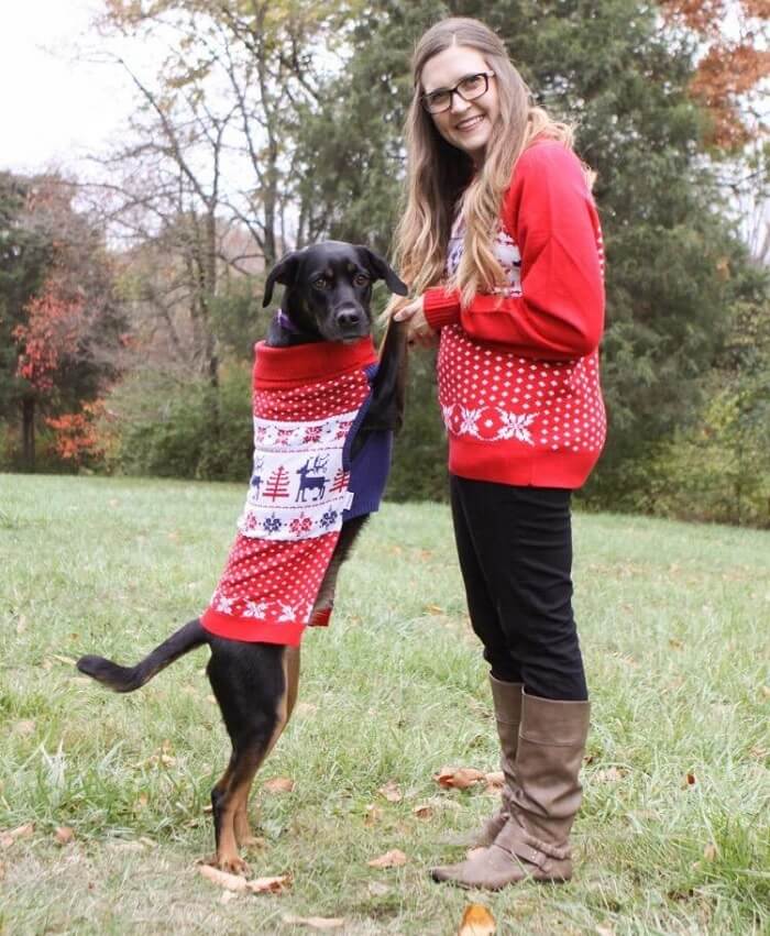 matching dog and owner sweaters