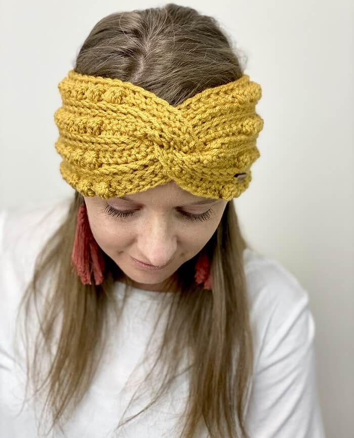 crochet bobble headband