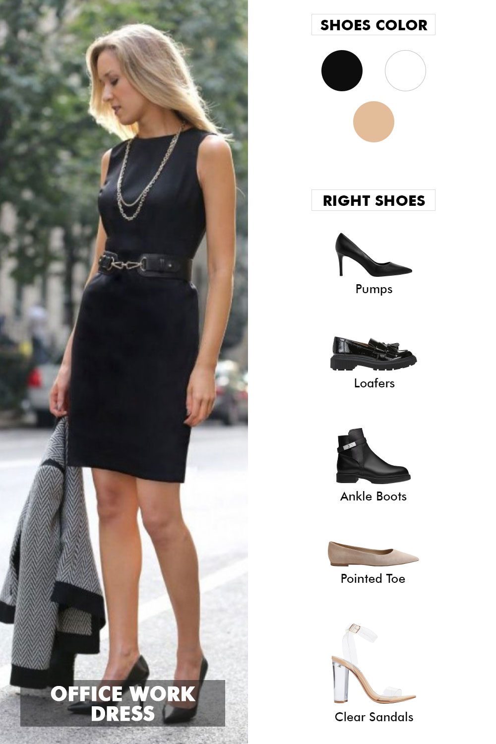 what shoes goes with a black dress