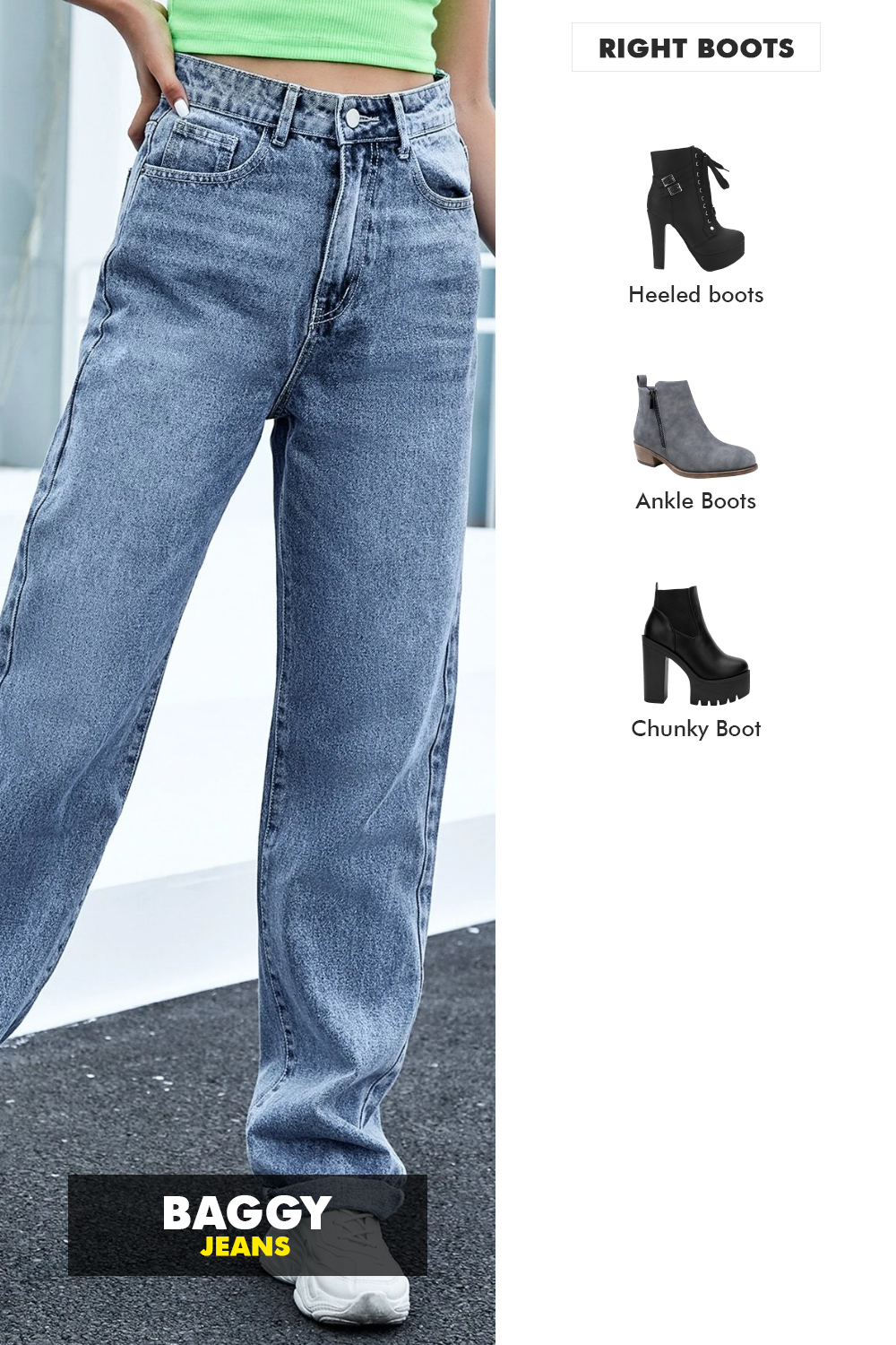 how to wear baggy jeans with boots 