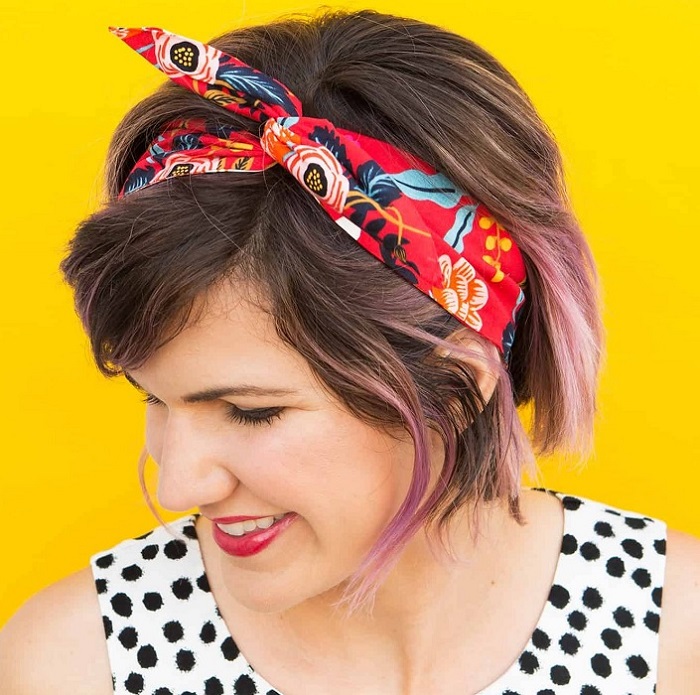 how to wear a knotted headband with short hair 