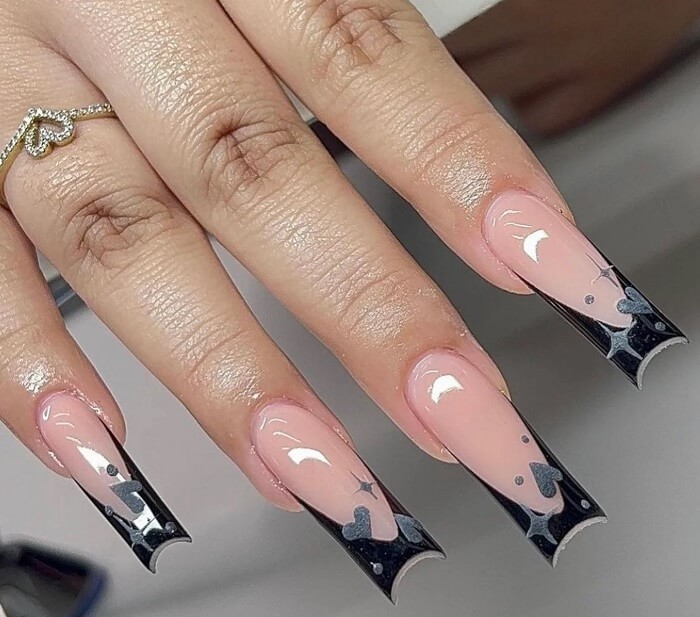 cutting off acrylic nails