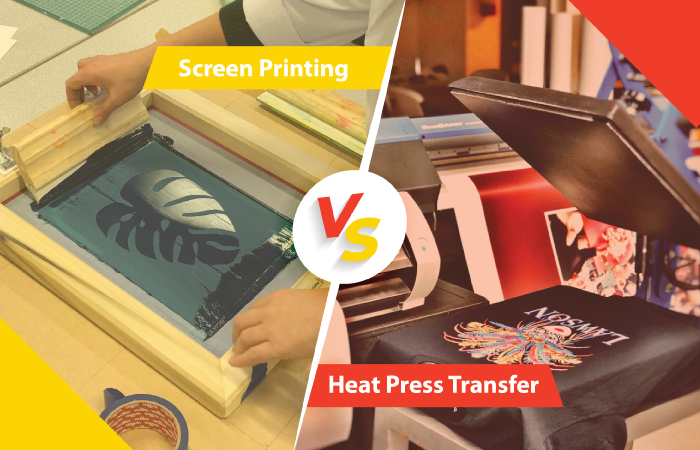 heat press transfer vs screen printing