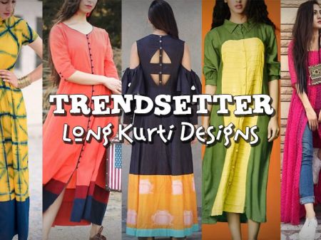 50 Long Kurti Designs for You to be the TRENDSETTER!