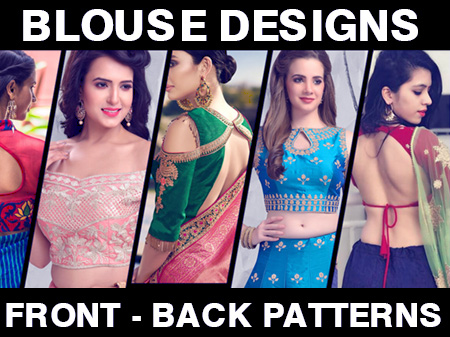 44 Types of Saree Blouses Front & Back Neck Designs